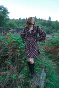 Load image into Gallery viewer, Lowri Mini Dress in Damson Folklore Ribbon Print