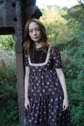 Load image into Gallery viewer, Laura Dress in Damson Folklore Ribbon Print