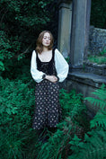 Load image into Gallery viewer, Stevie Midi Dress in Coal Folklore Ribbon Print