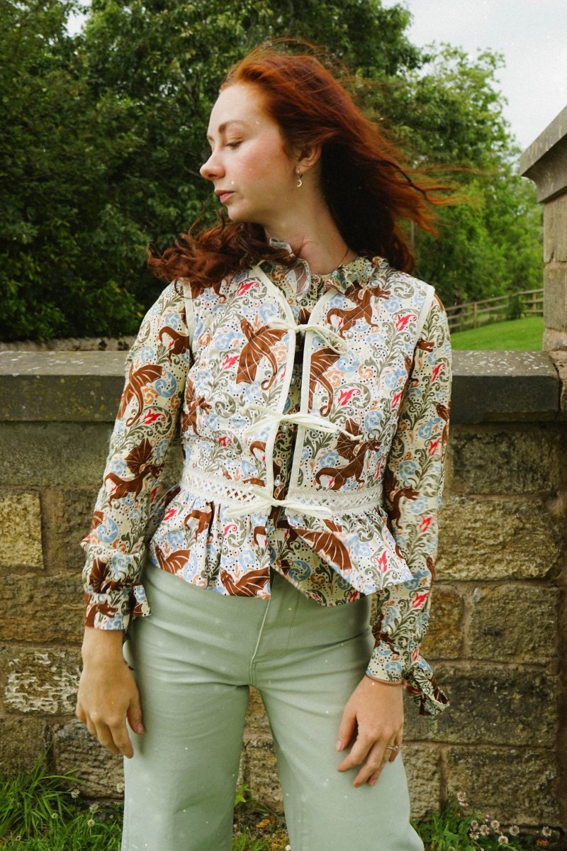 Alys Waistcoat in Mystical Swirl Print - Olivia Annabelle - original_value - medieval - historical
