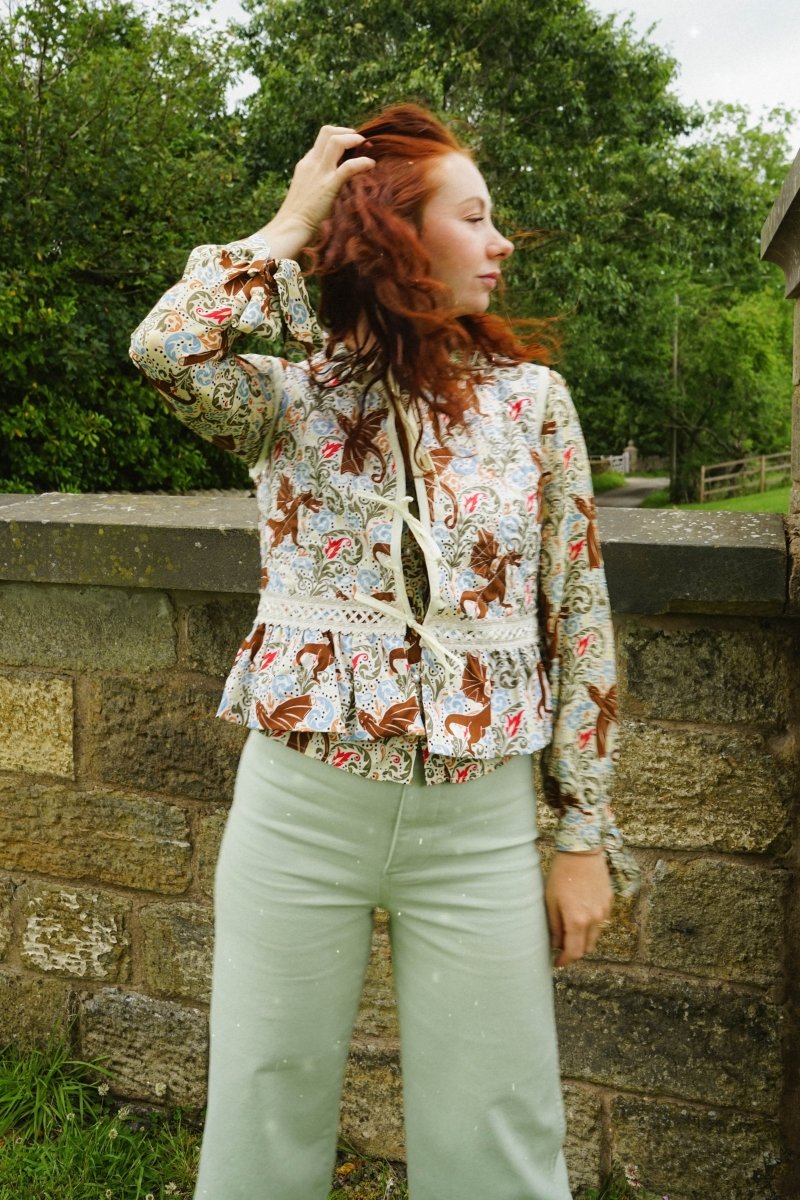 Alys Waistcoat in Mystical Swirl Print - Olivia Annabelle - original_value - medieval - historical