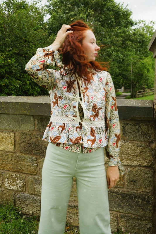 Alys Waistcoat in Mystical Swirl Print - Olivia Annabelle - original_value - medieval - historical