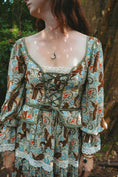 Load image into Gallery viewer, Carys Dress in Mythical Swirl Print - Olivia Annabelle - original_value - medieval - historical
