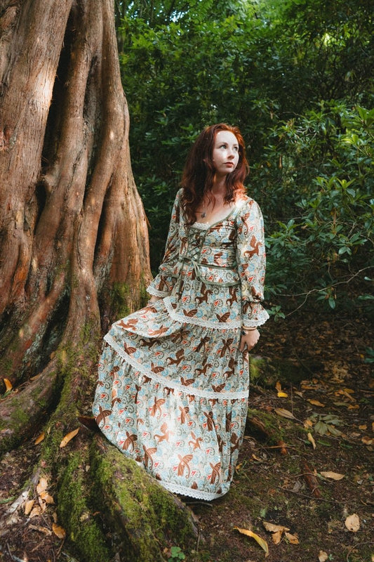 Carys Dress in Mythical Swirl Print - Olivia Annabelle - original_value - medieval - historical
