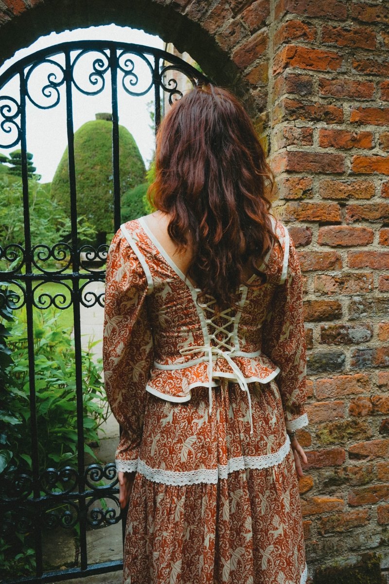 Carys Dress in Red Draco Print - Olivia Annabelle - original_value - medieval - historical