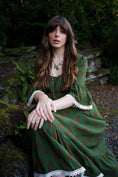 Load image into Gallery viewer, Chloe Dress in Moss Dragon Cameo Print - Olivia Annabelle - original_value - medieval - historical