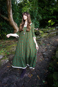 Load image into Gallery viewer, Chloe Dress in Moss Dragon Cameo Print - Olivia Annabelle - original_value - medieval - historical