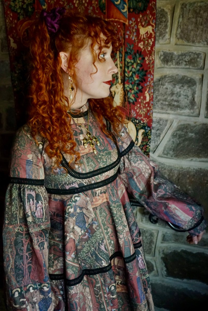 Elvina Dress in Rossetti Tapestry Print - Olivia Annabelle - #original_value - #medieval - #historical