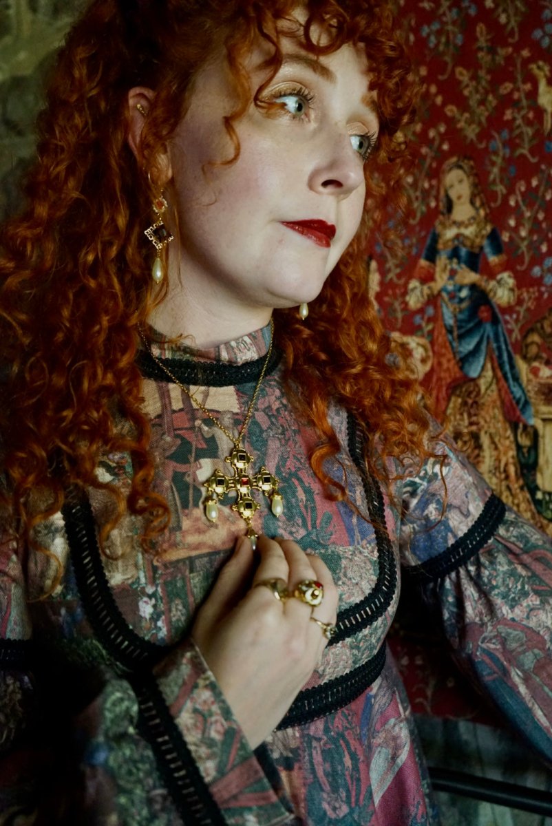 Elvina Dress in Rossetti Tapestry Print - Olivia Annabelle - #original_value - #medieval - #historical