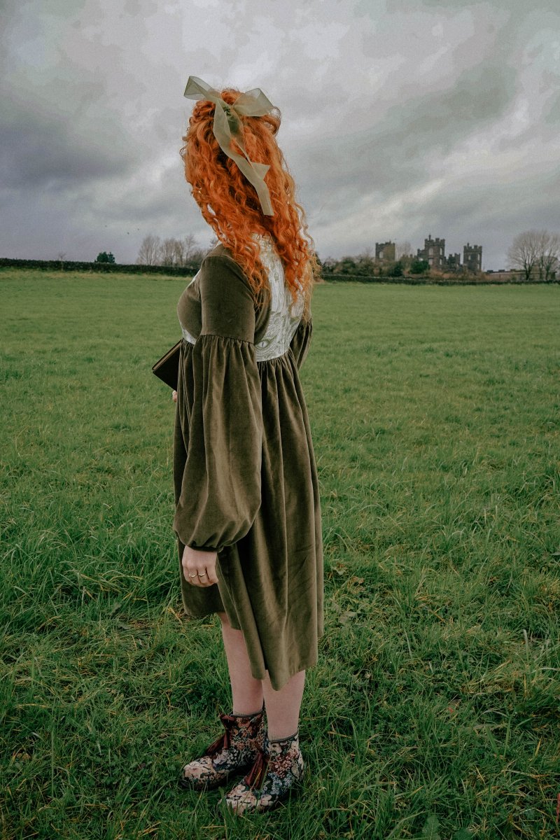 Genevieve Dress in Ulvaag Dragon Print - Olivia Annabelle - #original_value - #medieval - #historical