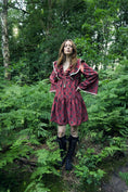 Load image into Gallery viewer, Lowri Mini Dress in Ruby Dragon Cameo Print - Olivia Annabelle - original_value - medieval - historical