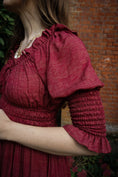 Load image into Gallery viewer, Marian Dress in Wine Arthur Print - Olivia Annabelle - original_value - medieval - historical