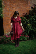 Load image into Gallery viewer, Marian Dress in Wine Arthur Print - Olivia Annabelle - original_value - medieval - historical