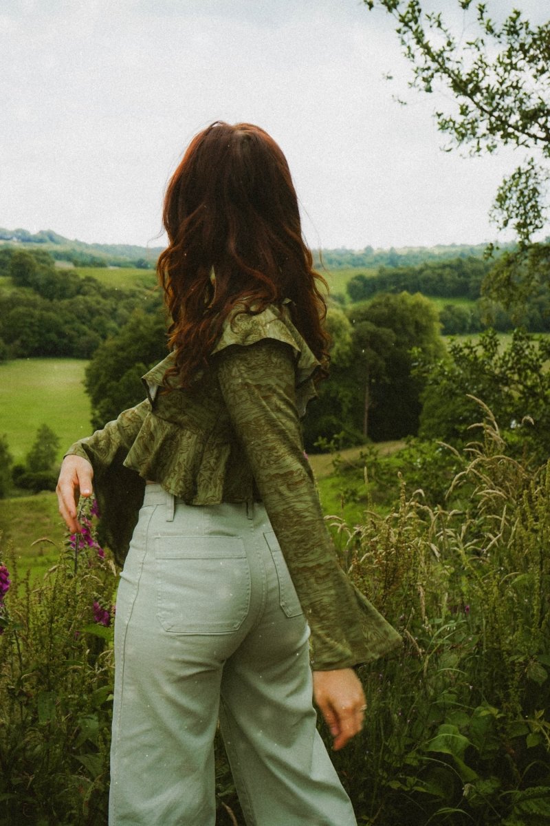 Nia Top in Green Arthur Print - Olivia Annabelle - original_value - medieval - historical