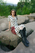 Load image into Gallery viewer, Rhiannon Midi Skirt in Ticking Dragon Cameo Print - Olivia Annabelle - original_value - medieval - historical
