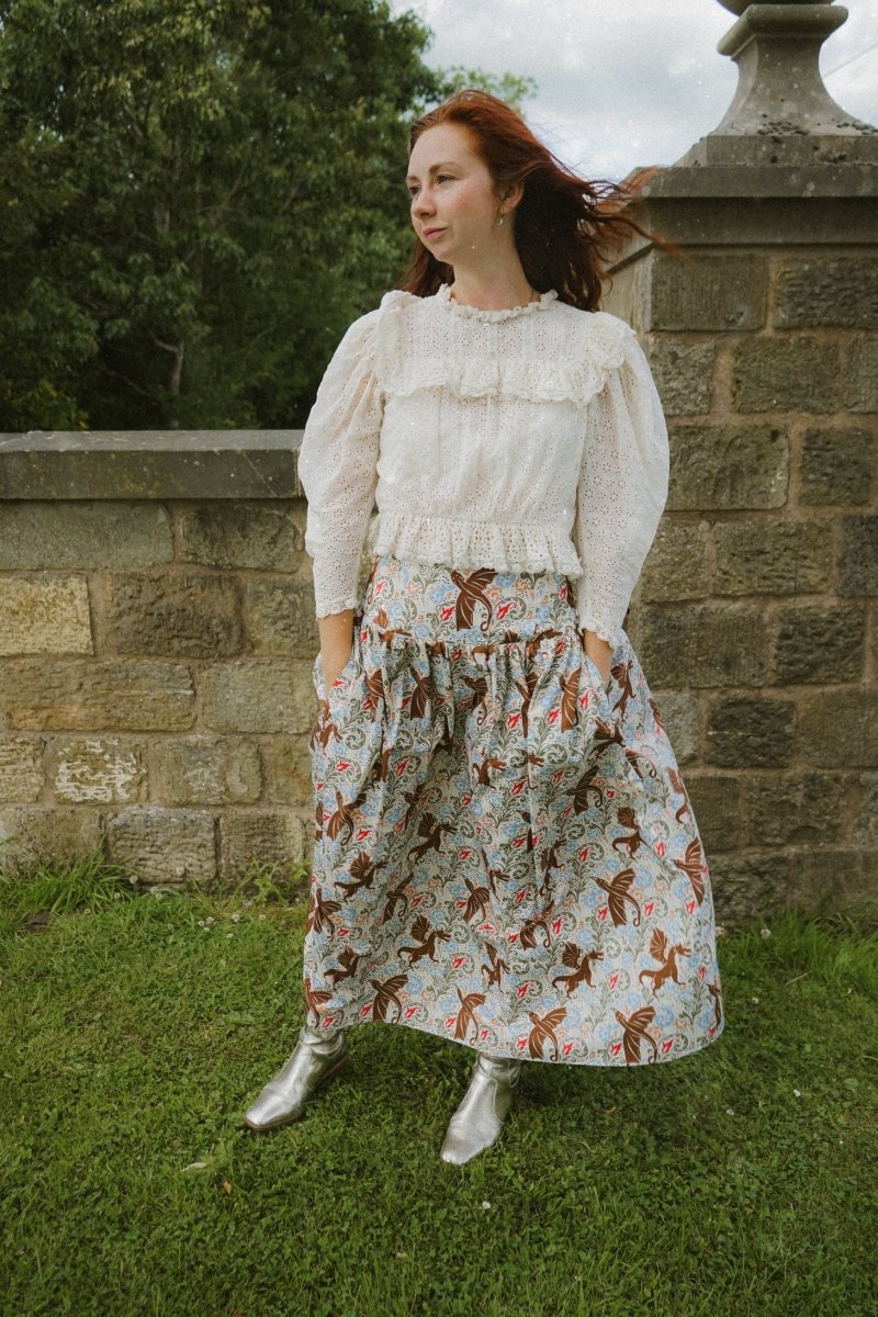 Seren Skirt in Mythical Swirl Print - Olivia Annabelle - original_value - medieval - historical