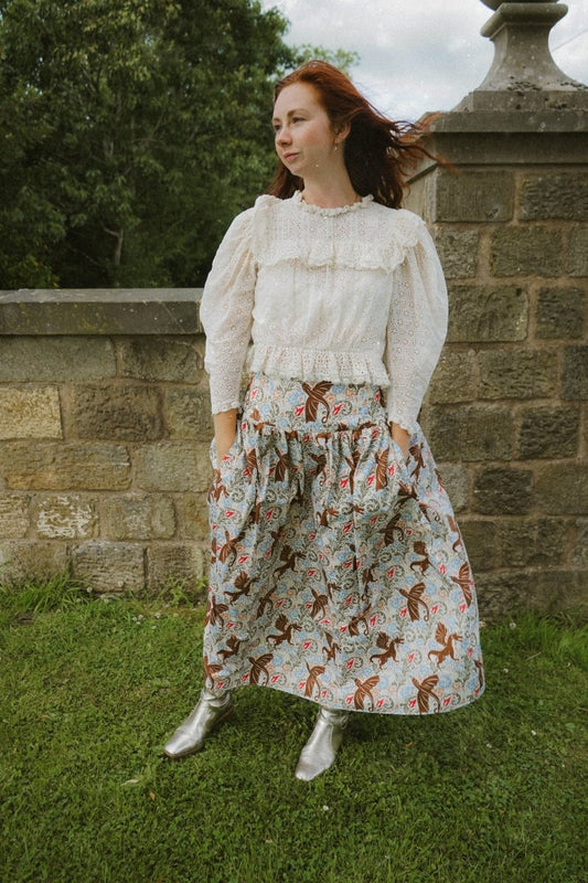 Seren Skirt in Mythical Swirl Print - Olivia Annabelle - original_value - medieval - historical