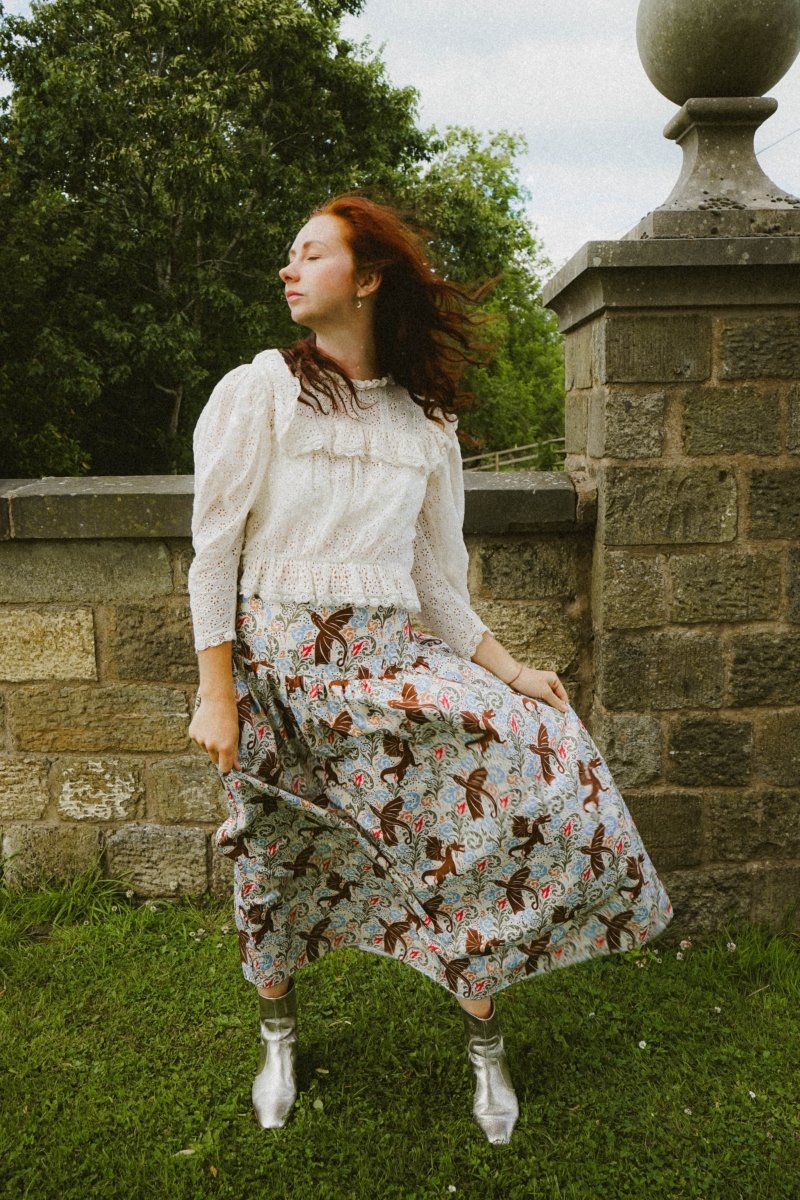 Seren Skirt in Mythical Swirl Print - Olivia Annabelle - original_value - medieval - historical