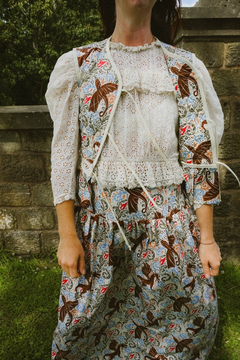 Seren Skirt in Mythical Swirl Print - Olivia Annabelle - original_value - medieval - historical