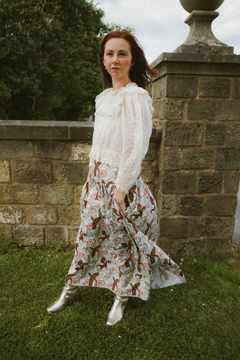Seren Skirt in Mythical Swirl Print - Olivia Annabelle - original_value - medieval - historical