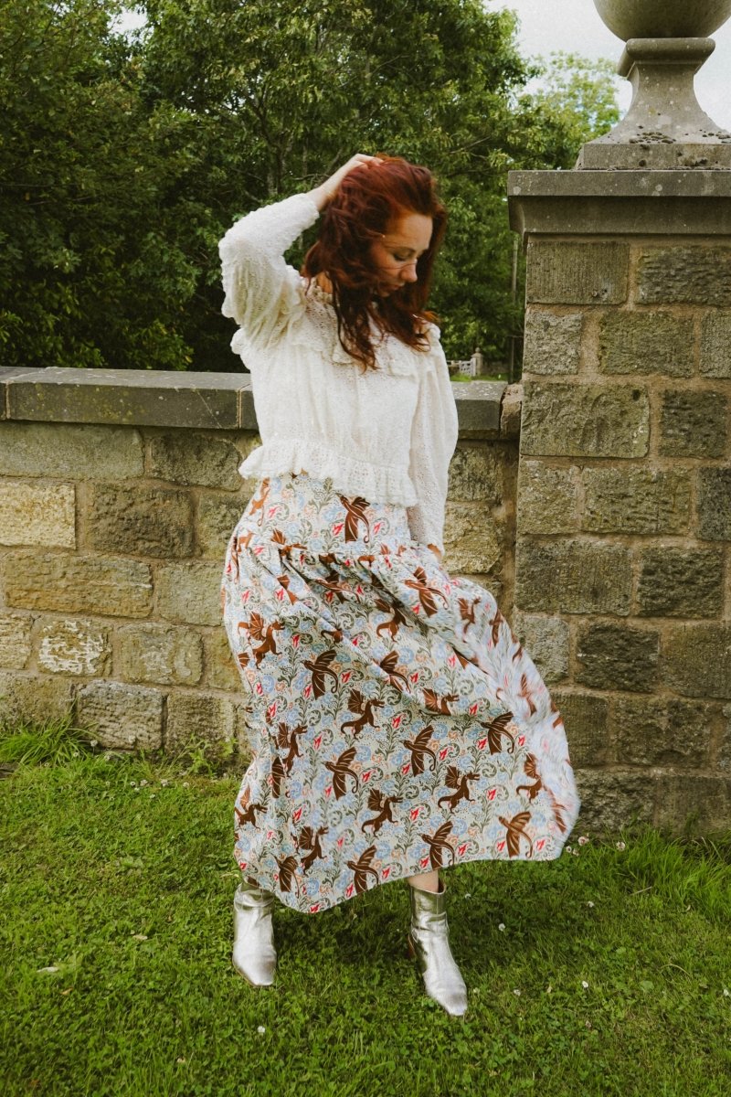 Seren Skirt in Mythical Swirl Print - Olivia Annabelle - original_value - medieval - historical