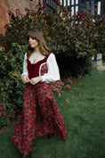 Load image into Gallery viewer, Stevie Dress in Wine Morris Print - Olivia Annabelle - original_value - medieval - historical