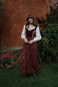 Load image into Gallery viewer, Stevie Dress in Wine Morris Print - Olivia Annabelle - original_value - medieval - historical