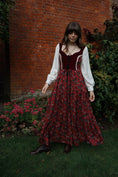 Load image into Gallery viewer, Stevie Dress in Wine Morris Print - Olivia Annabelle - original_value - medieval - historical
