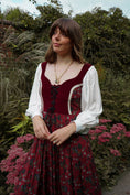 Load image into Gallery viewer, Stevie Dress in Wine Morris Print - Olivia Annabelle - original_value - medieval - historical