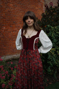 Load image into Gallery viewer, Stevie Dress in Wine Morris Print - Olivia Annabelle - original_value - medieval - historical
