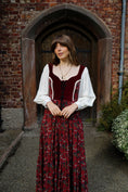 Load image into Gallery viewer, Stevie Dress in Wine Morris Print - Olivia Annabelle - original_value - medieval - historical