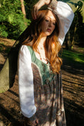 Load image into Gallery viewer, Stevie Midi Dress in Sage Castell Print - Olivia Annabelle - original_value - medieval - historical
