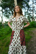 Load image into Gallery viewer, Uthyr Blouse in Ticking Dragon Cameo Print - Olivia Annabelle - original_value - medieval - historical