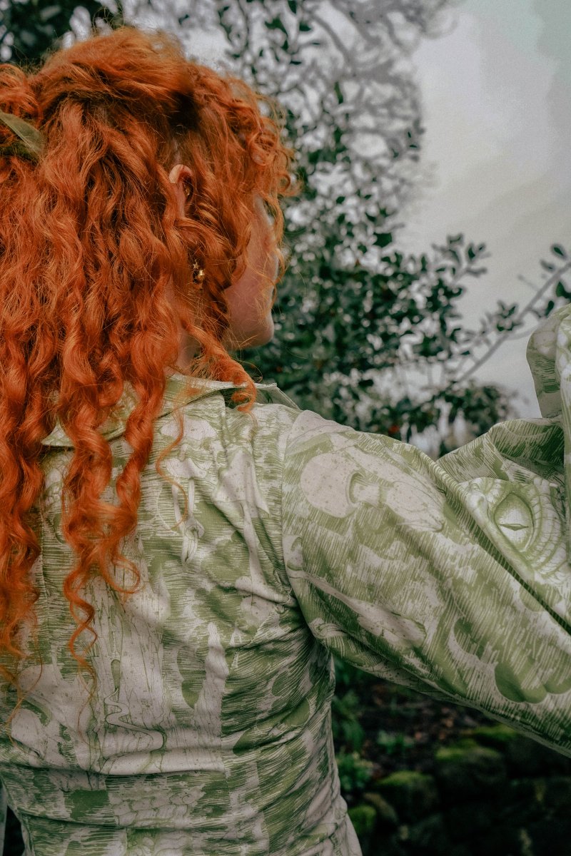 Wing of Dragon Blouse in Ulvaag Dragon print - Olivia Annabelle - #original_value - #medieval - #historical