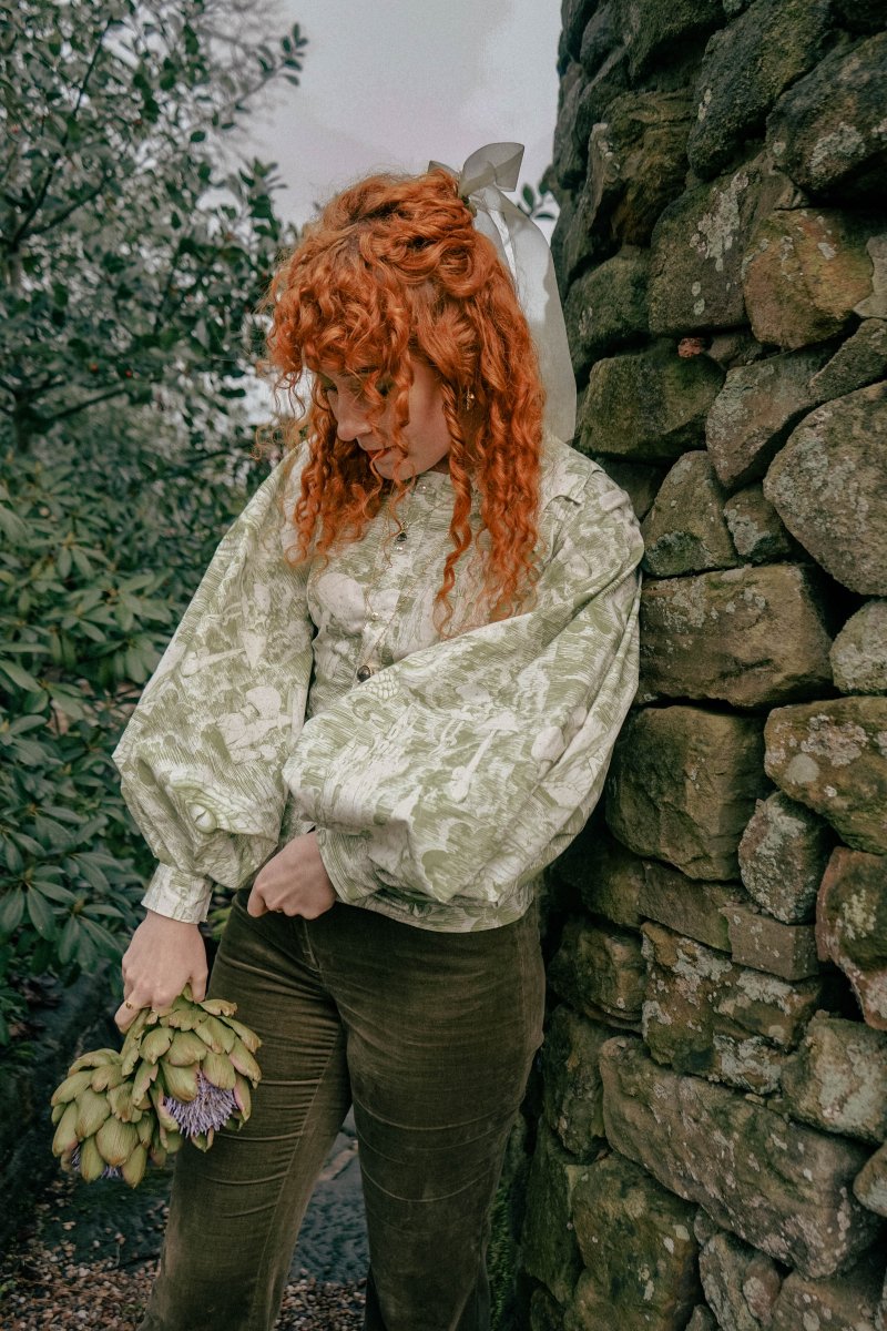 Wing of Dragon Blouse in Ulvaag Dragon print - Olivia Annabelle - #original_value - #medieval - #historical