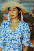 Load image into Gallery viewer, Lemon Shorts in Delft Hercule Print - Olivia Annabelle -