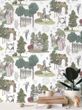 Load image into Gallery viewer, Vauxhall Gardens Leafy Toile Wallpaper
