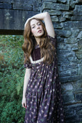 Load image into Gallery viewer, Laura Dress in Damson Folklore Ribbon Print
