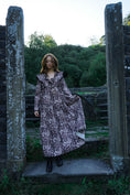 Load image into Gallery viewer, Lowri Dress in Umber Ulvaag Dragon Print
