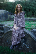 Load image into Gallery viewer, Lowri Dress in Umber Ulvaag Dragon Print
