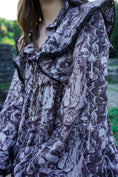 Load image into Gallery viewer, Lowri Dress in Umber Ulvaag Dragon Print
