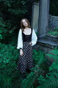 Load image into Gallery viewer, Stevie Midi Dress in Coal Folklore Ribbon Print
