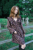 Load image into Gallery viewer, Lowri Mini Dress in Damson Folklore Ribbon Print
