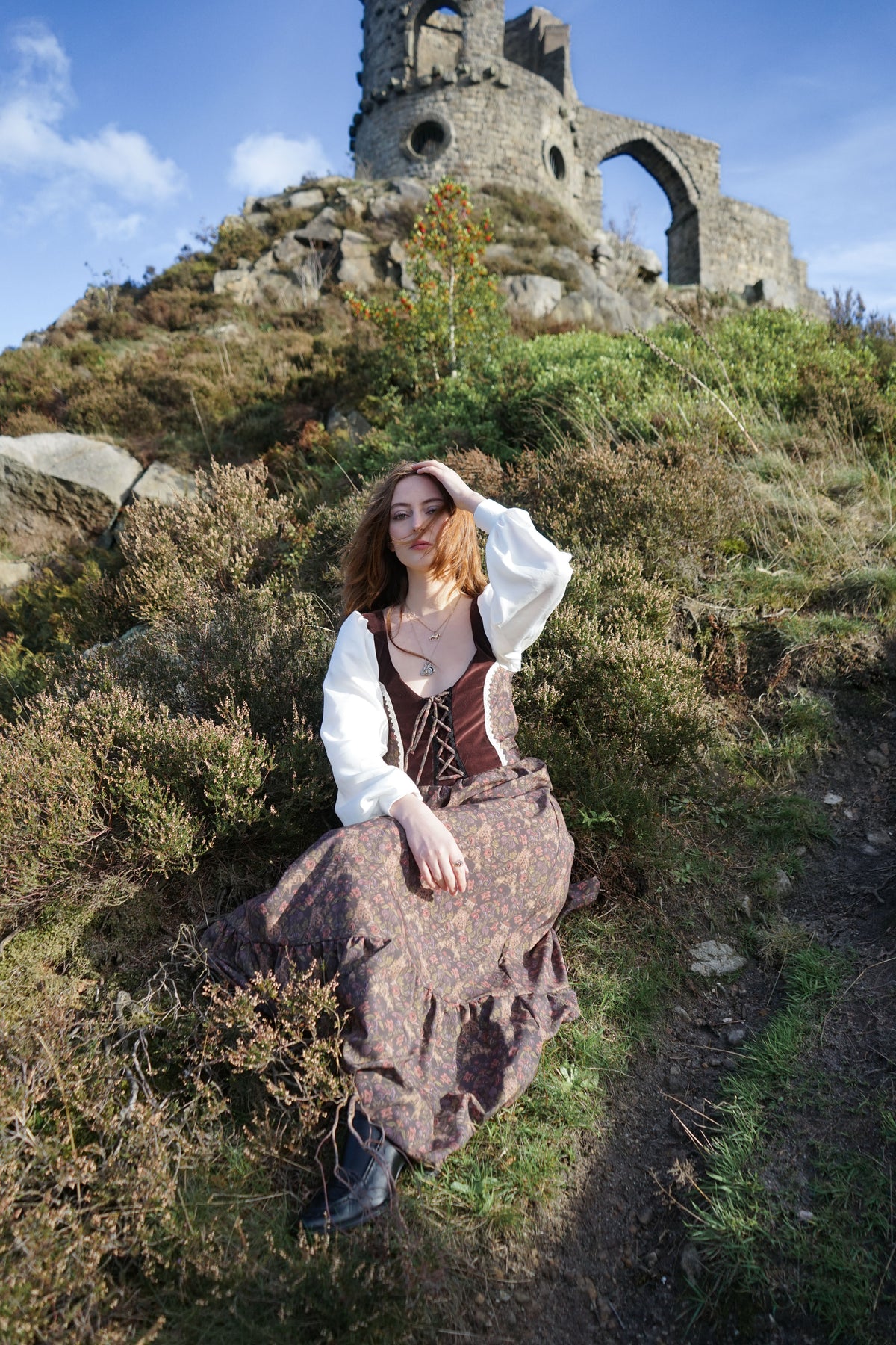 Stevie Dress in Plum Castell Print