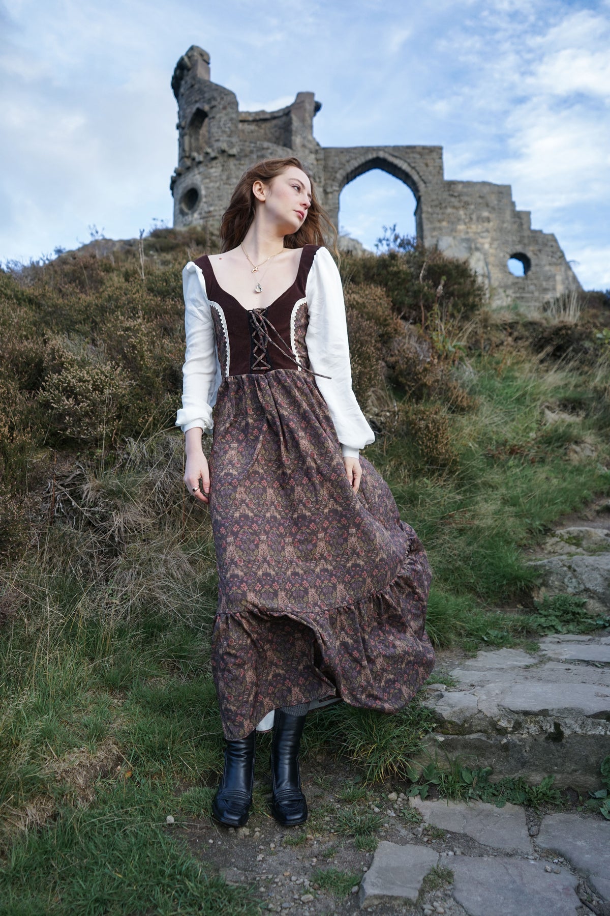 Stevie Dress in Plum Castell Print