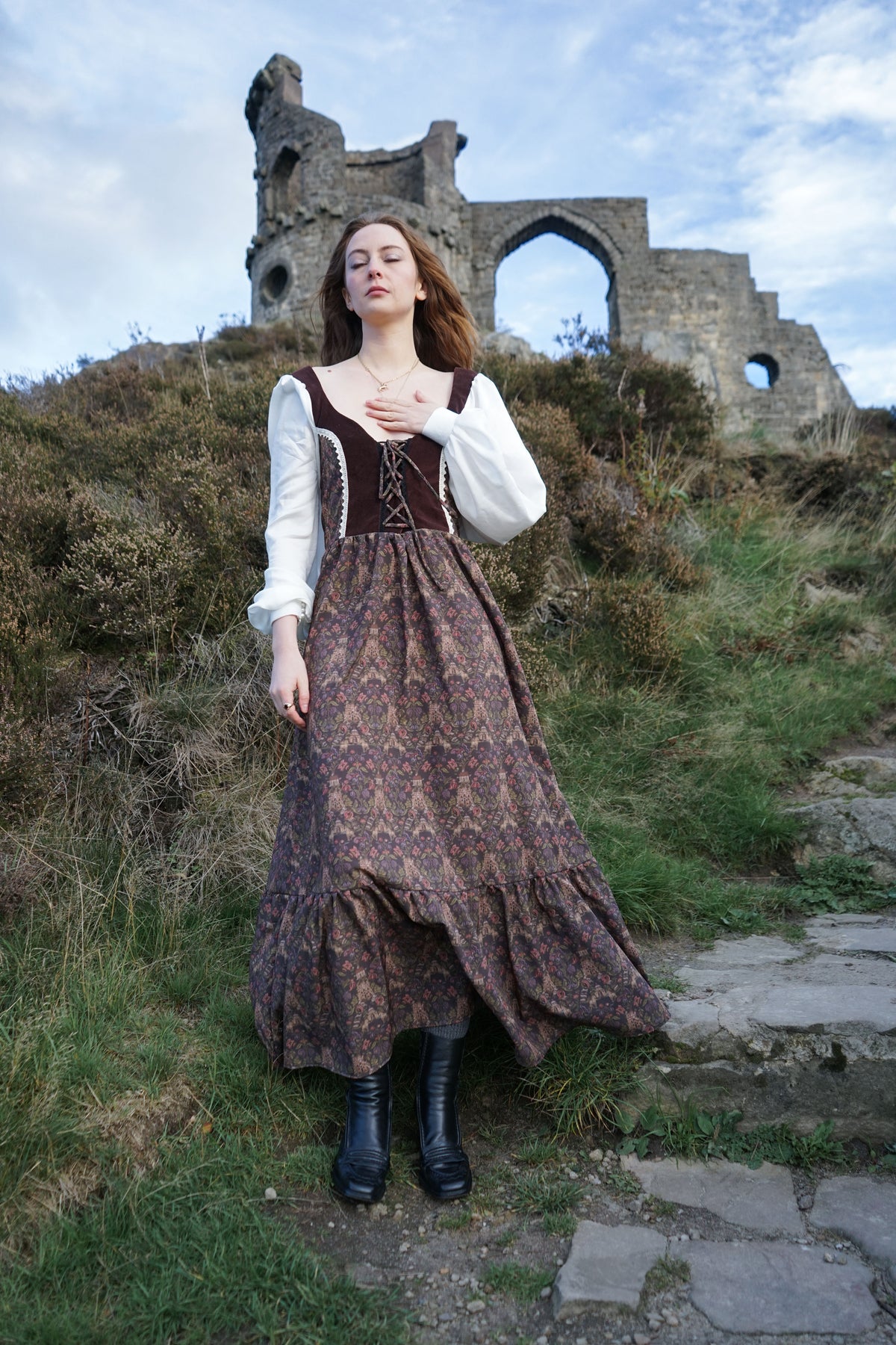 Stevie Dress in Plum Castell Print
