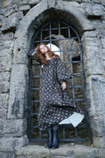 Load image into Gallery viewer, Ceridwen Dress in Coal Folklore Ribbon Print
