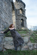 Load image into Gallery viewer, Ceridwen Dress in Coal Folklore Ribbon Print

