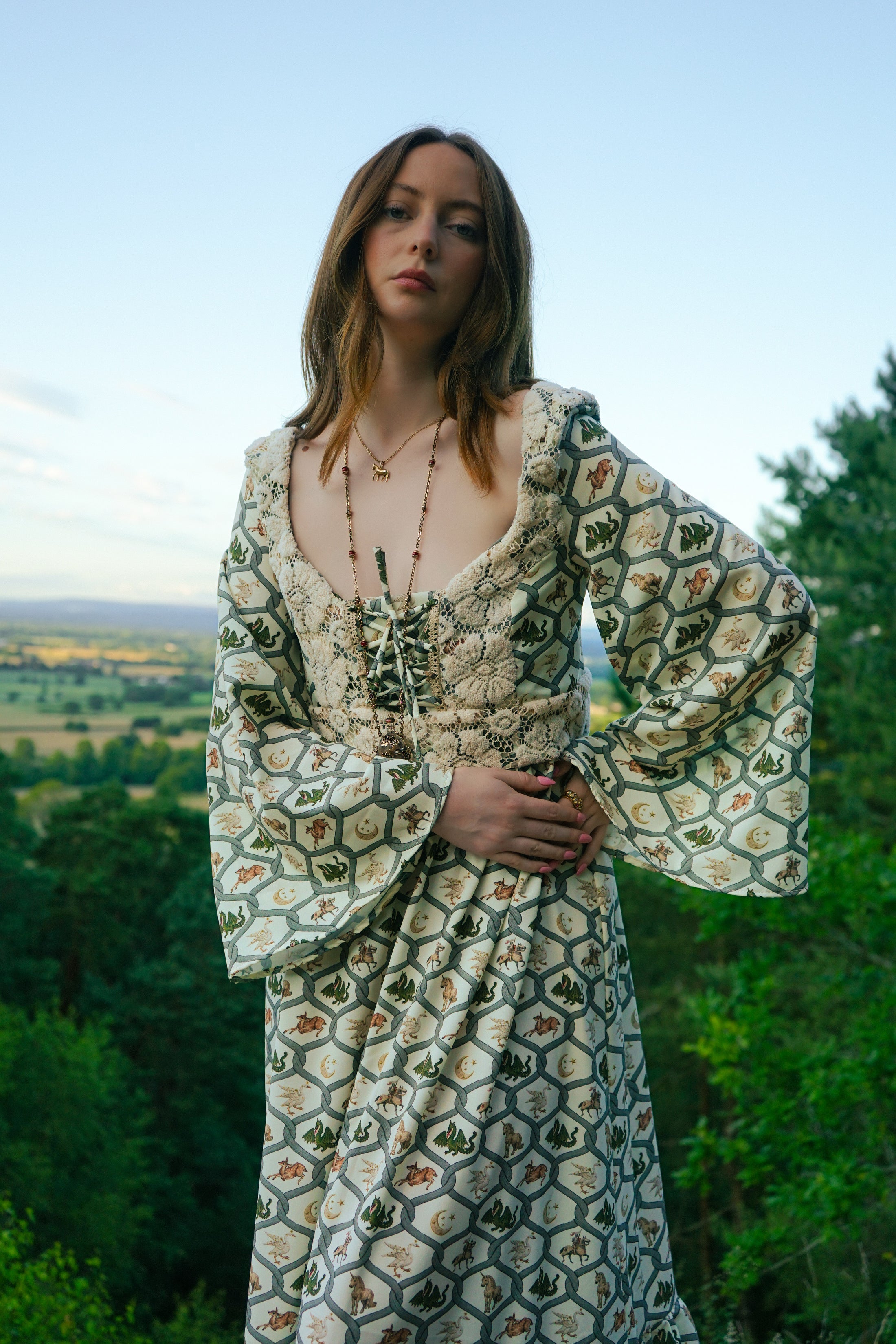 Ceridwen Dress in Folklore Ribbon Print