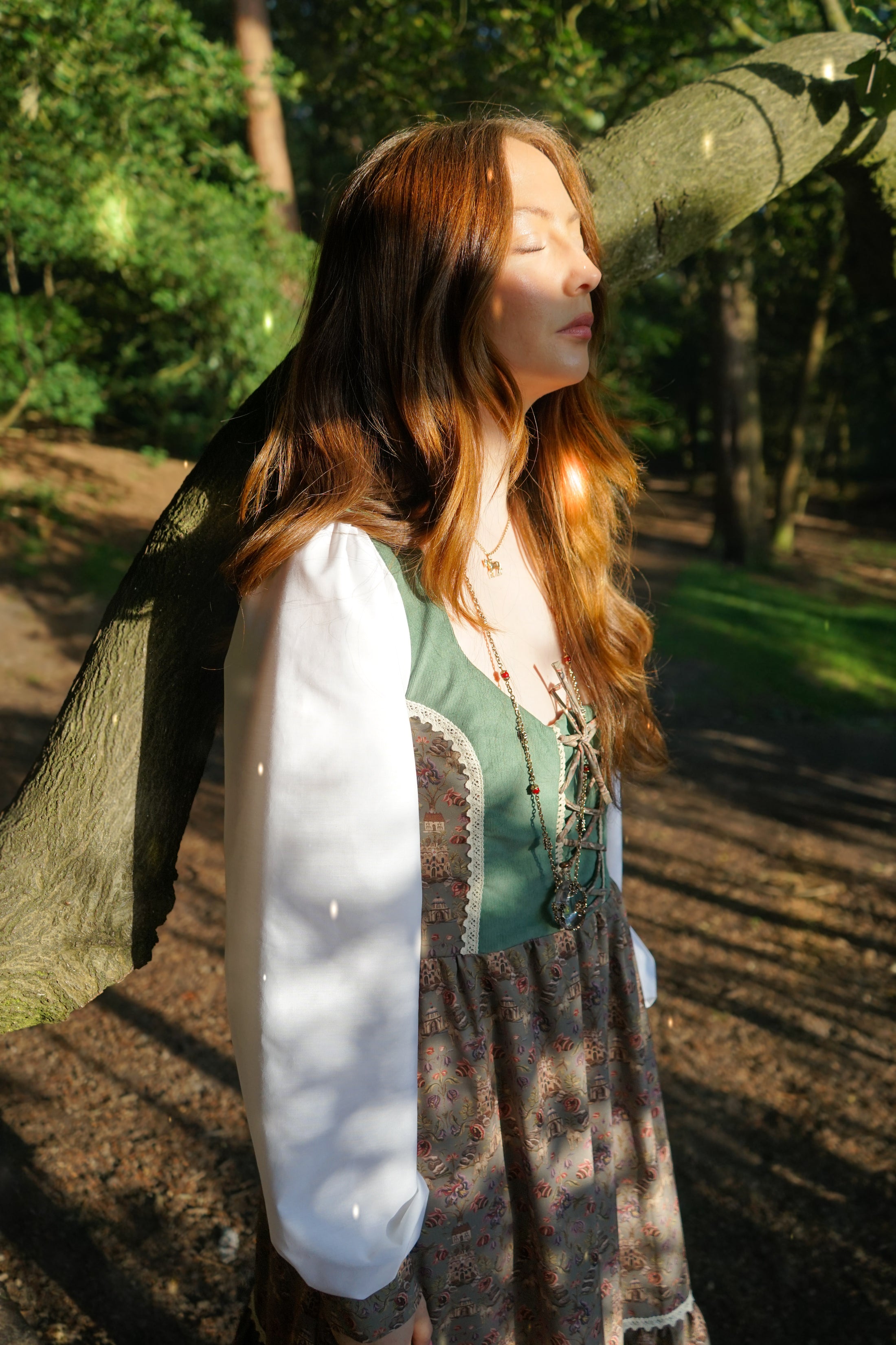 Stevie Midi Dress in Sage Castell Print